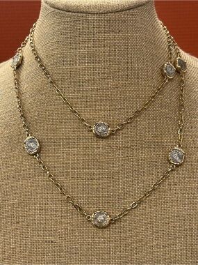 Luxurious TAT2 14k gold plated vintage style coin necklace 20” long